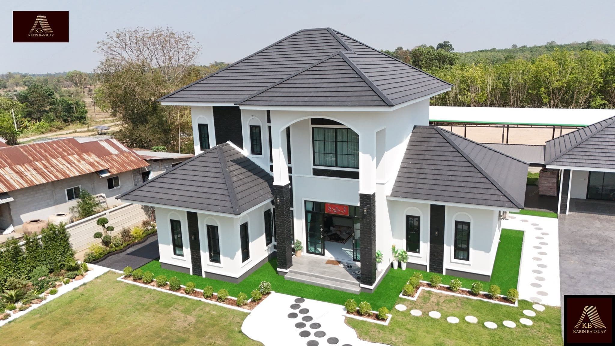 บ้านสไตล์คอนเทมโพรารี่ Contemporary แบบที่ 2 - ภาพบรรยากาศโครงการที่ 1 รับสร้างบ้านอุดร
