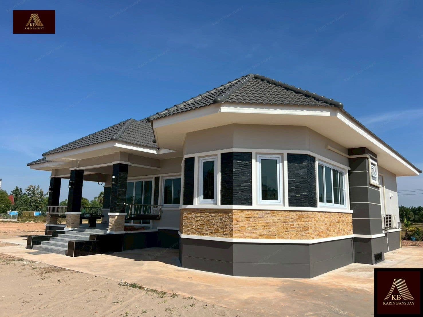 บ้านพักอาศัยชั้นเดียว สไตล์โมเดิร์น คอนเทมโพรารี่ (Modern Contemporary) - ภาพบรรยากาศโครงการที่ 2 รับสร้างบ้านอุดร